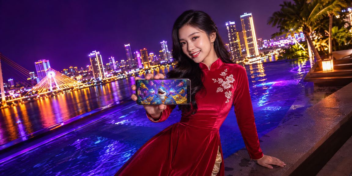 Trò chơi bắn cá và áo dài truyền thống tại Đà Nẵng Việt Nam